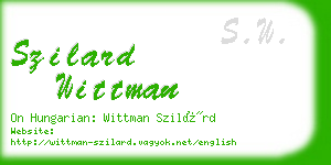 szilard wittman business card